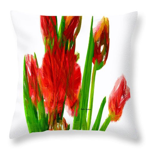 Throw Pillow - Red Tulips