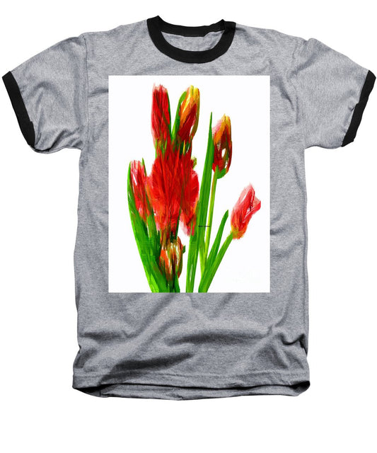 Baseball T-Shirt - Red Tulips