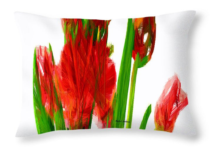 Throw Pillow - Red Tulips