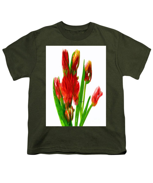 T-shirt pour jeunes - Tulipes rouges