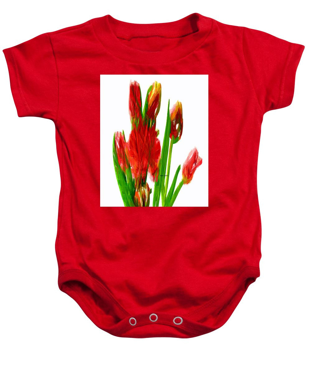 Grenouillère pour bébé - Tulipes rouges