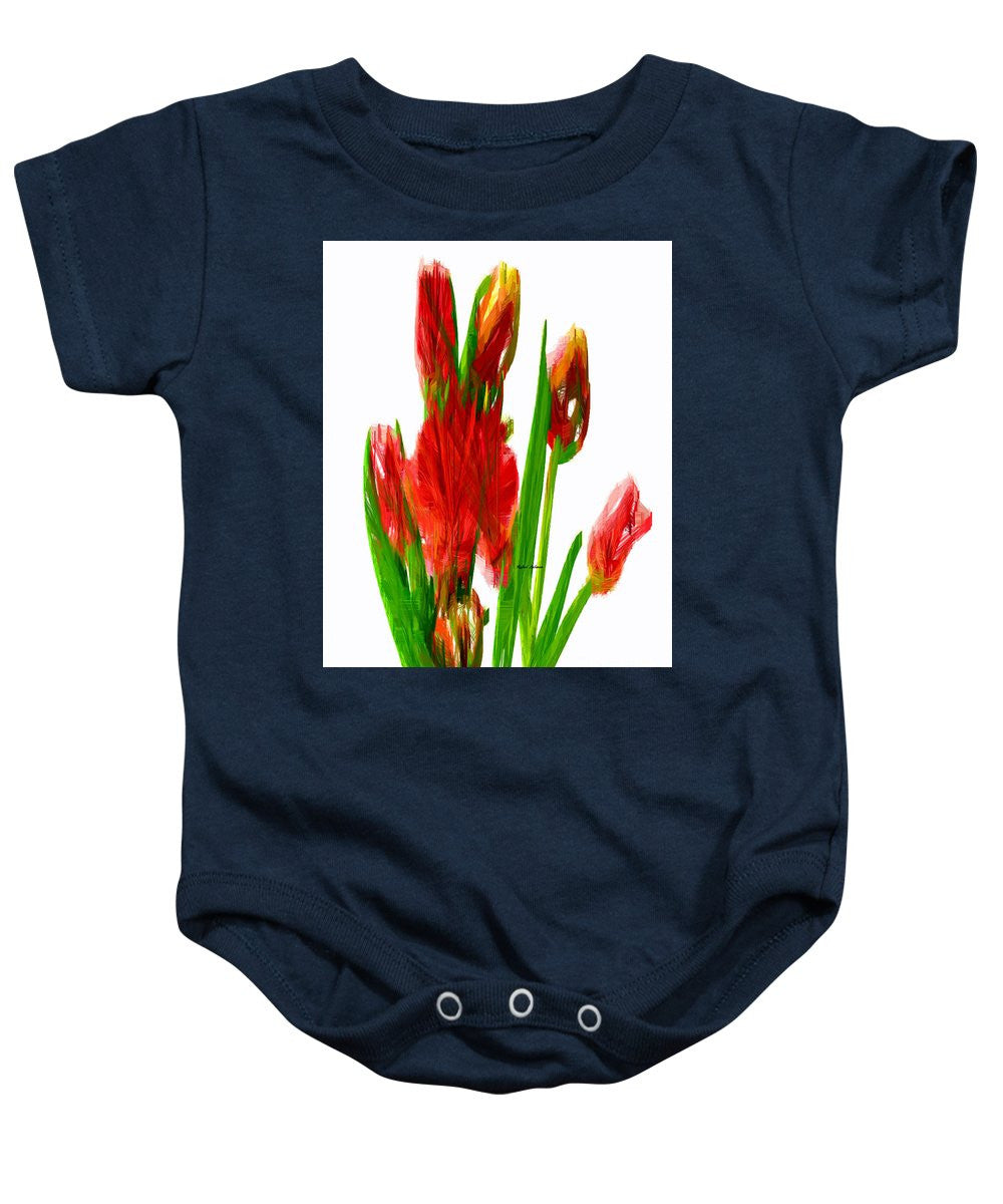 Grenouillère pour bébé - Tulipes rouges