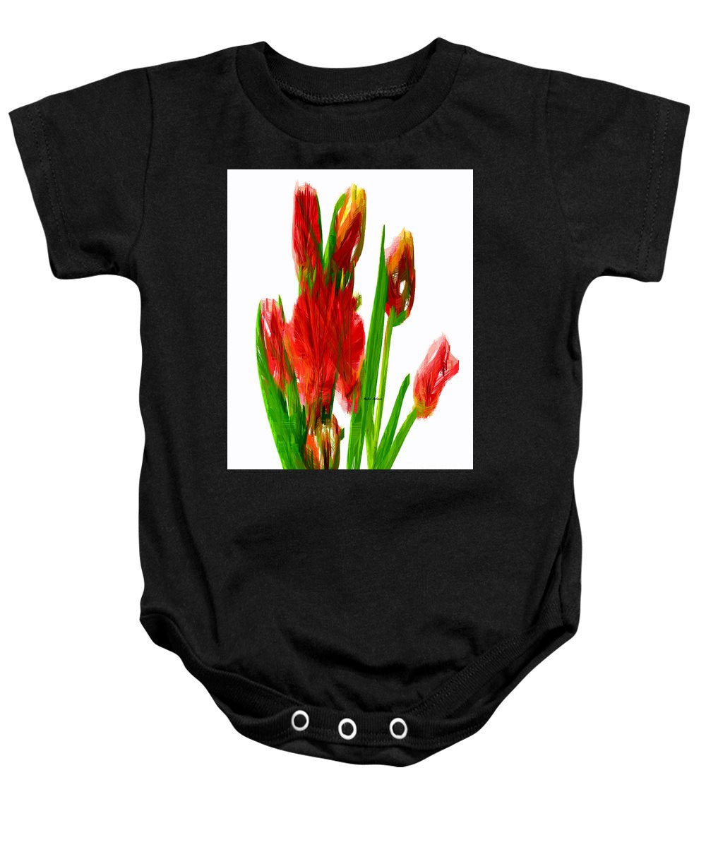 Grenouillère pour bébé - Tulipes rouges