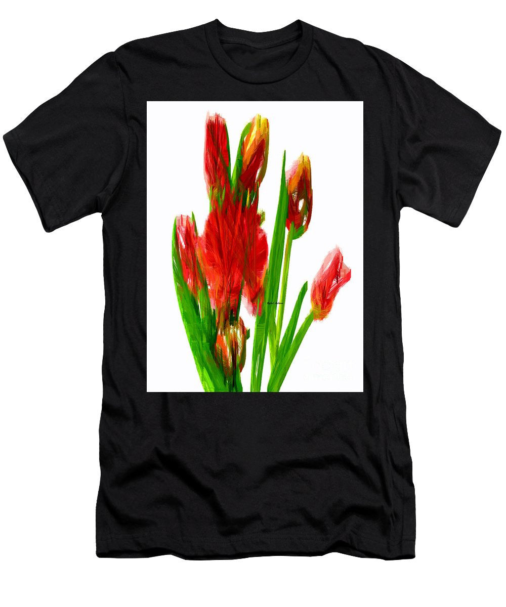 T-shirt pour homme (coupe ajustée) - Tulipes rouges