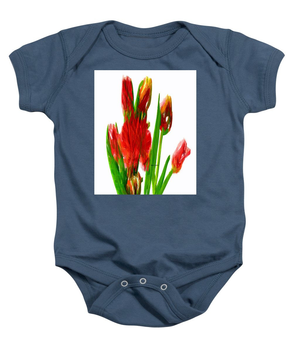 Grenouillère pour bébé - Tulipes rouges