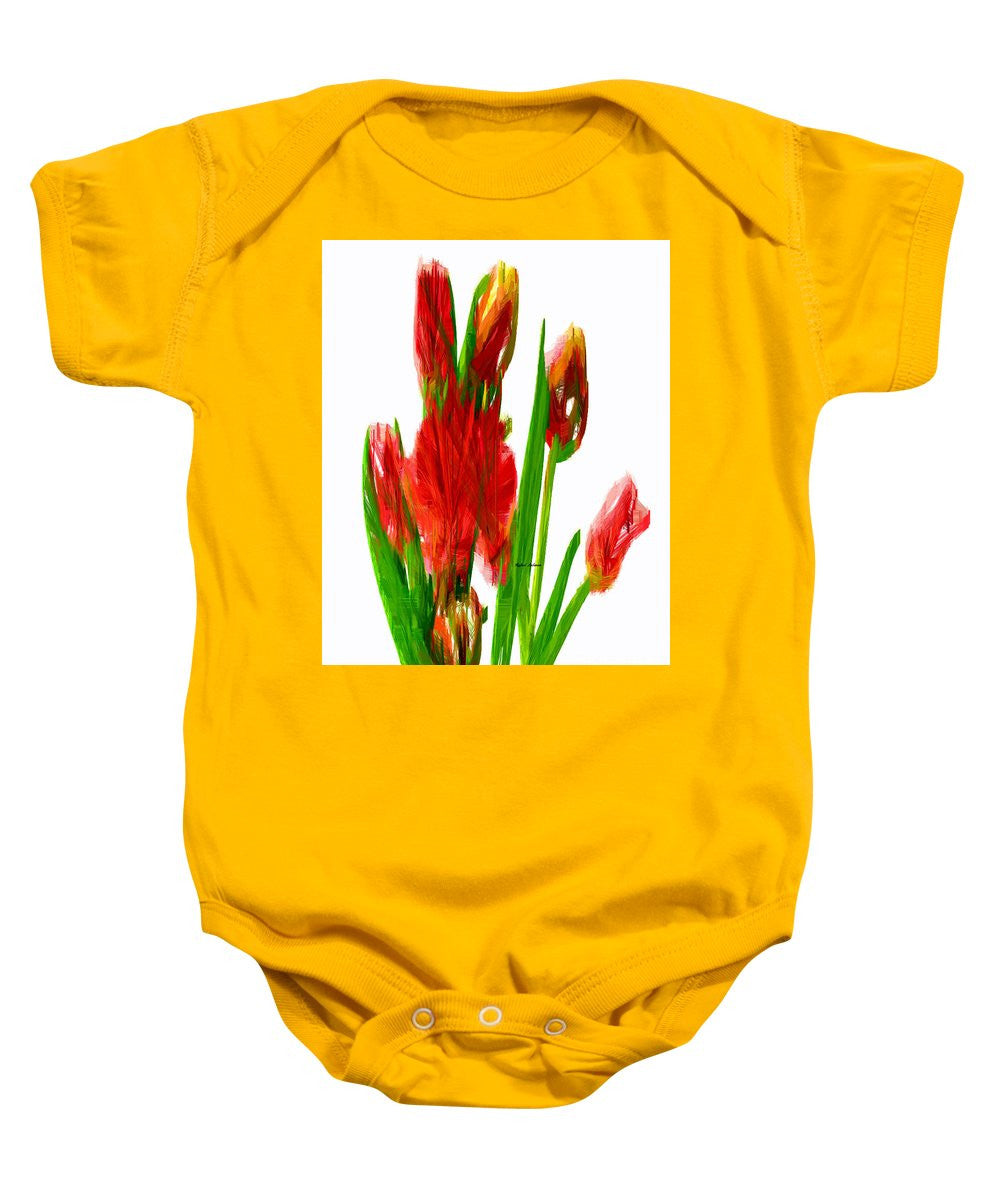 Grenouillère pour bébé - Tulipes rouges