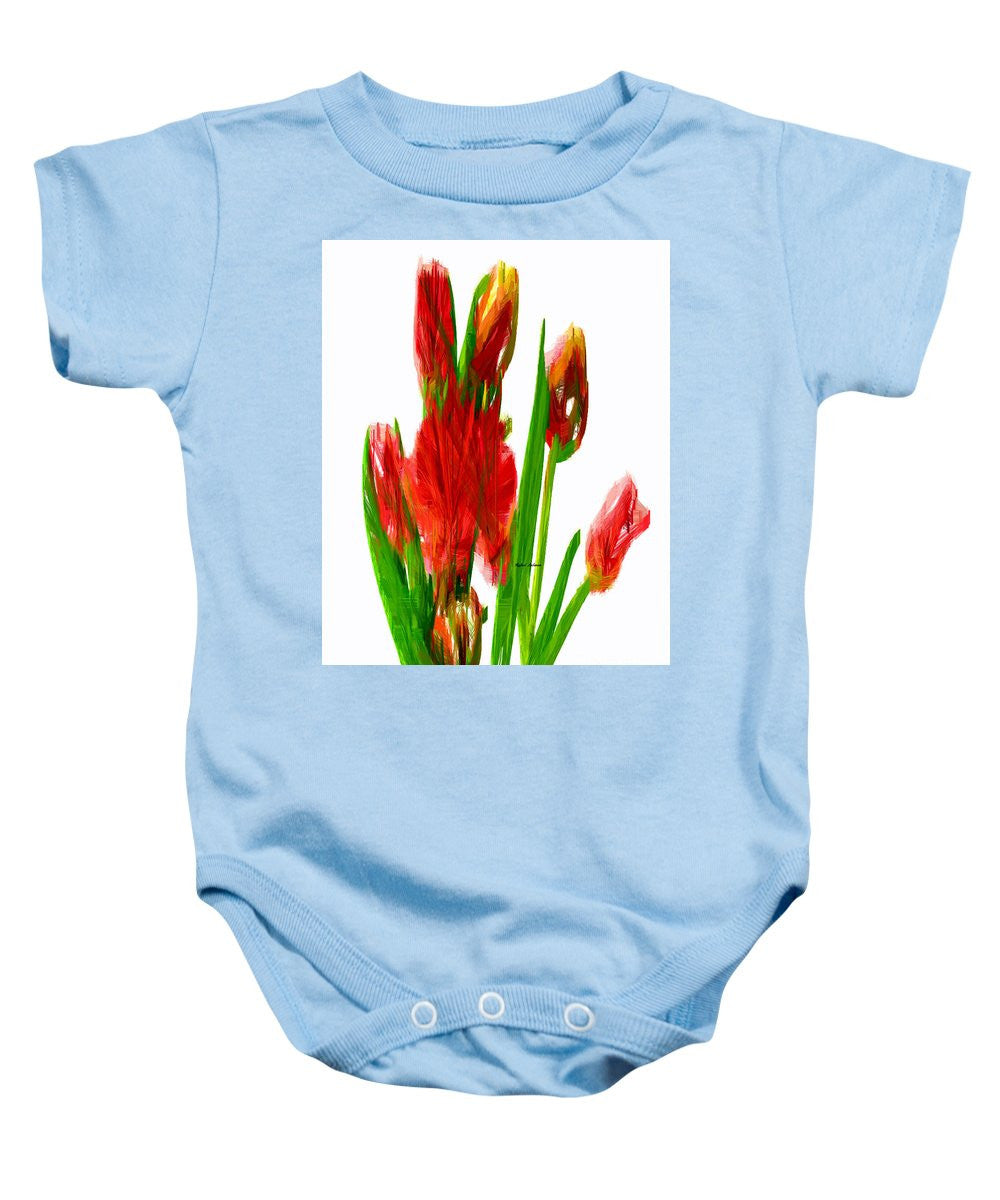 Grenouillère pour bébé - Tulipes rouges