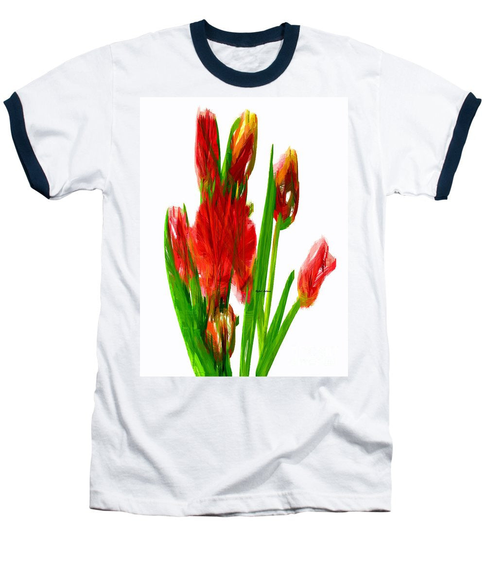 Baseball T-Shirt - Red Tulips