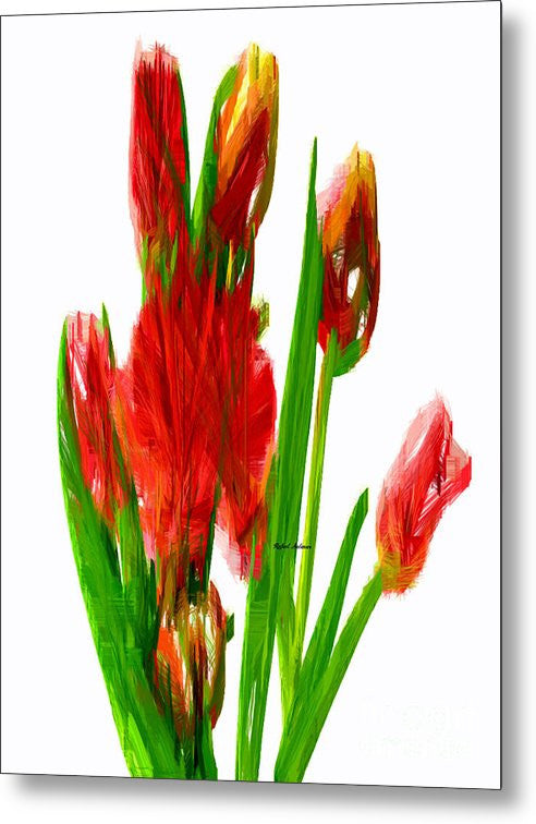 Metal Print - Red Tulips