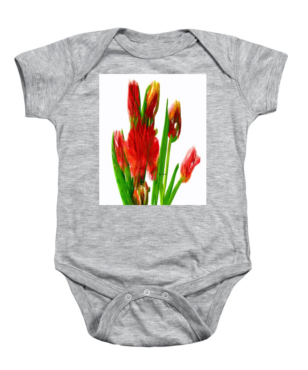 Grenouillère pour bébé - Tulipes rouges