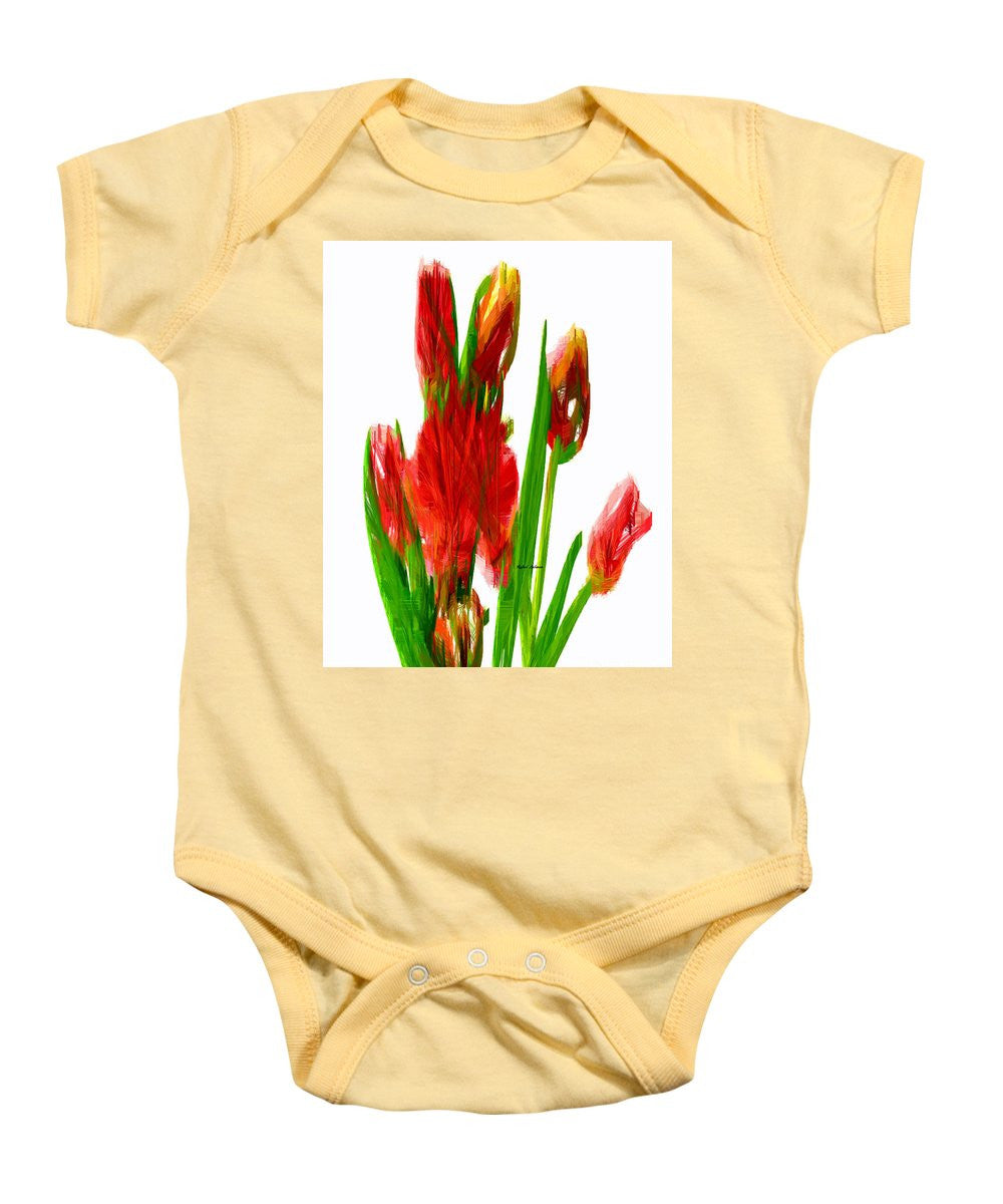 Grenouillère pour bébé - Tulipes rouges