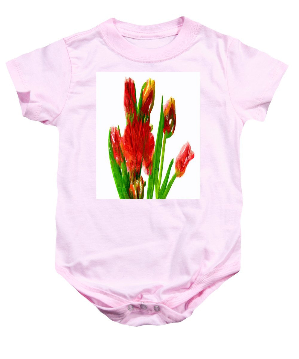 Grenouillère pour bébé - Tulipes rouges