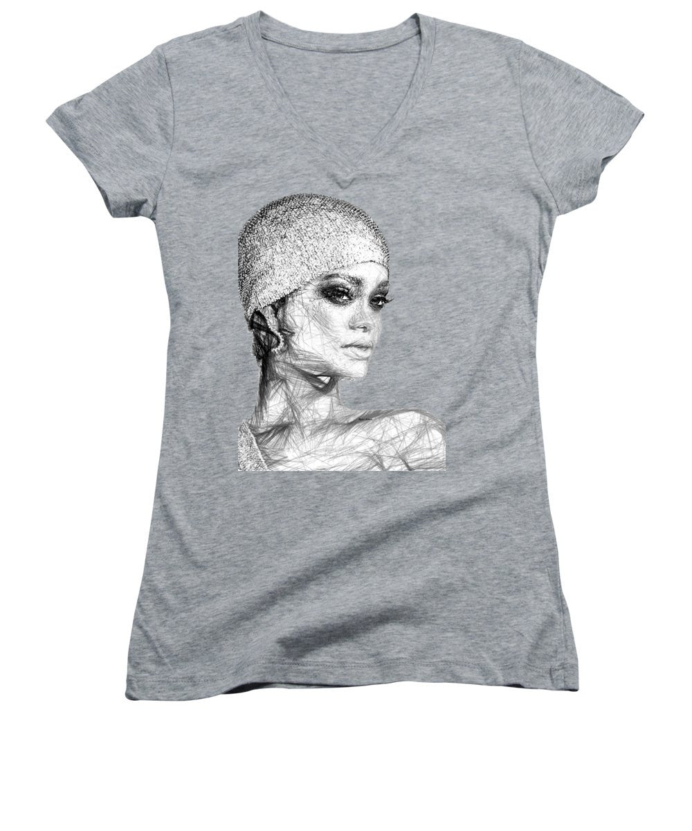 T-shirt col V pour femme (coupe junior) - Rihanna