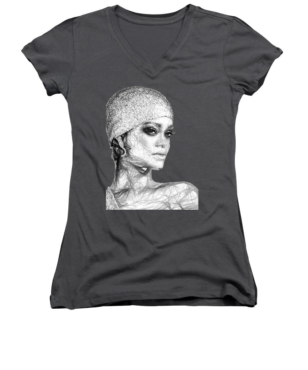 T-shirt col V pour femme (coupe junior) - Rihanna