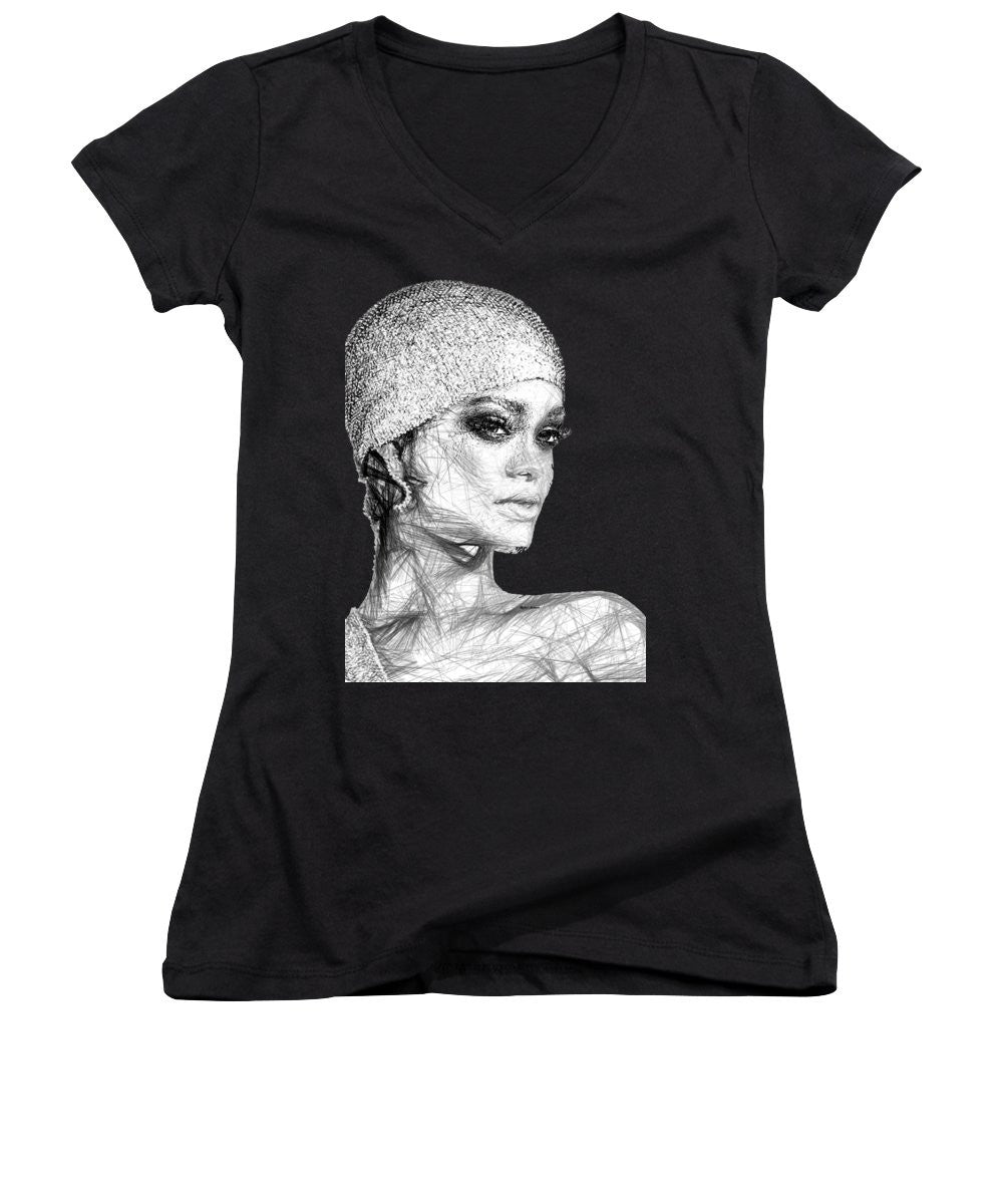 T-shirt col V pour femme (coupe junior) - Rihanna