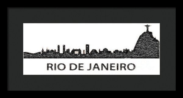 Framed Print - Rio De Janeiro Silouhette Sketch