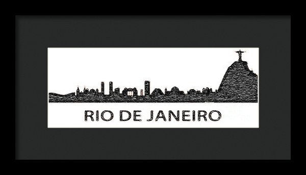 Framed Print - Rio De Janeiro Silouhette Sketch