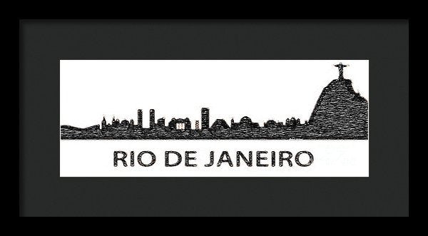 Framed Print - Rio De Janeiro Silouhette Sketch