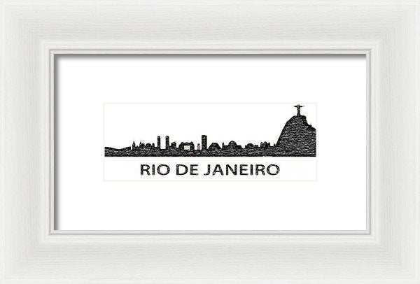 Framed Print - Rio De Janeiro Silouhette Sketch