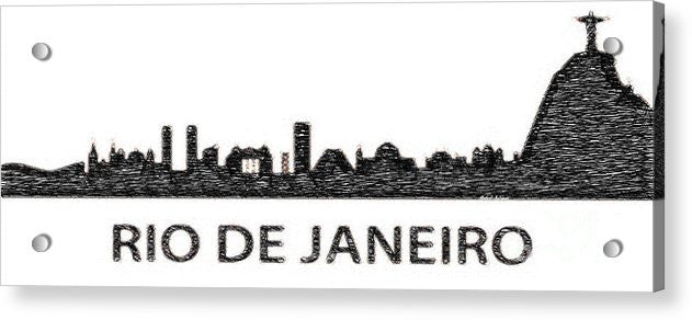 Acrylic Print - Rio De Janeiro Silouhette Sketch