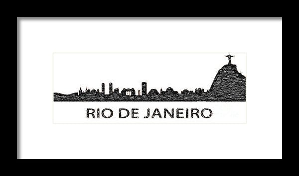 Framed Print - Rio De Janeiro Silouhette Sketch