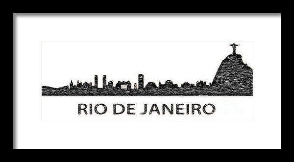 Framed Print - Rio De Janeiro Silouhette Sketch