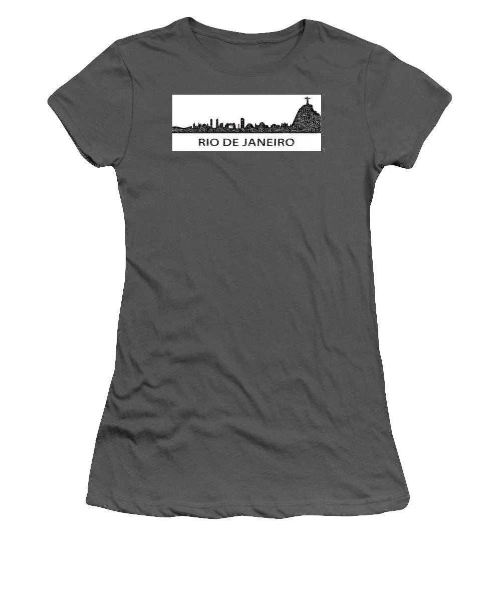 Women's T-Shirt (Junior Cut) - Rio De Janeiro Silouhette Sketch