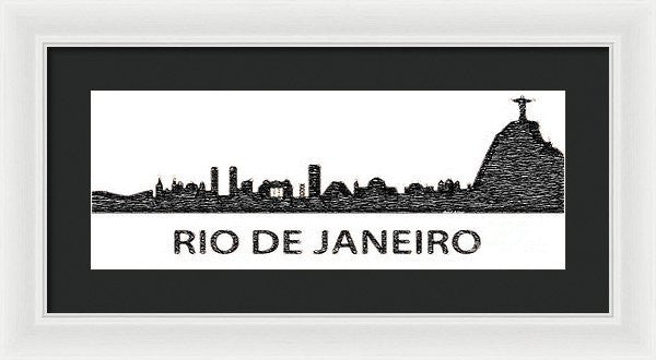 Framed Print - Rio De Janeiro Silouhette Sketch