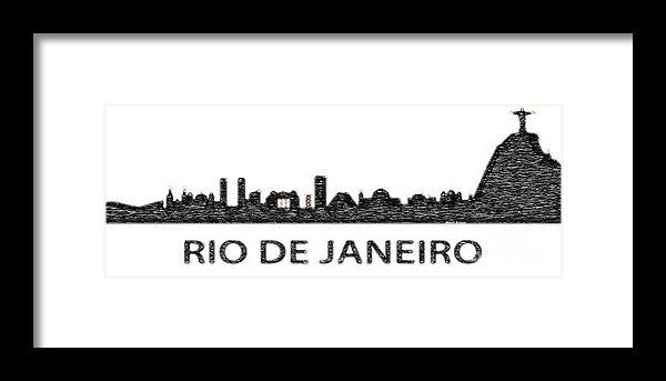 Framed Print - Rio De Janeiro Silouhette Sketch