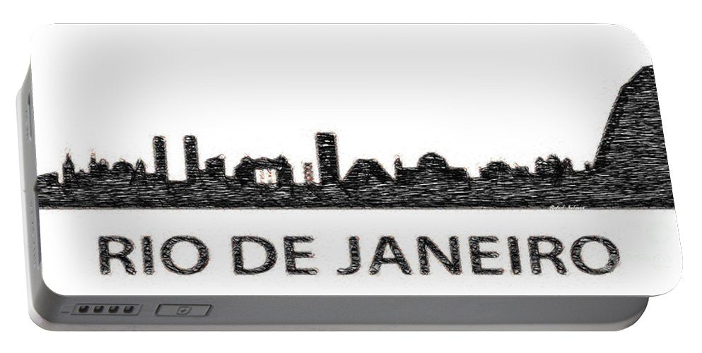Portable Battery Charger - Rio De Janeiro Silouhette Sketch