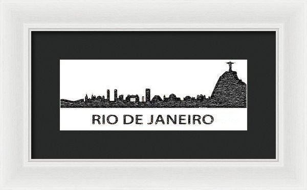 Framed Print - Rio De Janeiro Silouhette Sketch