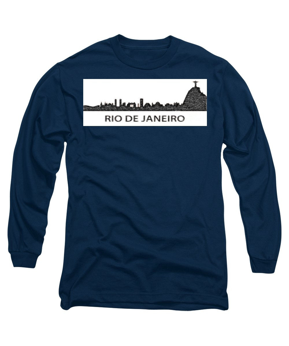 Long Sleeve T-Shirt - Rio De Janeiro Silouhette Sketch