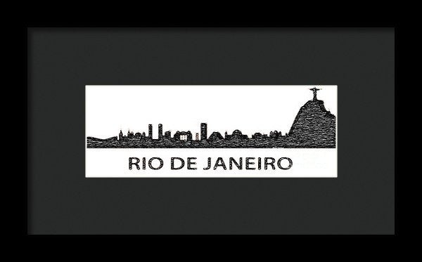 Framed Print - Rio De Janeiro Silouhette Sketch