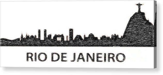 Acrylic Print - Rio De Janeiro Silouhette Sketch