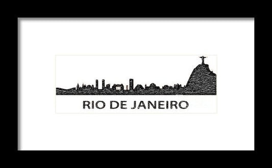 Framed Print - Rio De Janeiro Silouhette Sketch