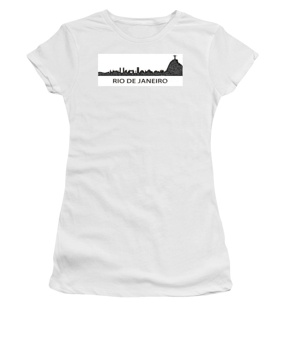 Women's T-Shirt (Junior Cut) - Rio De Janeiro Silouhette Sketch