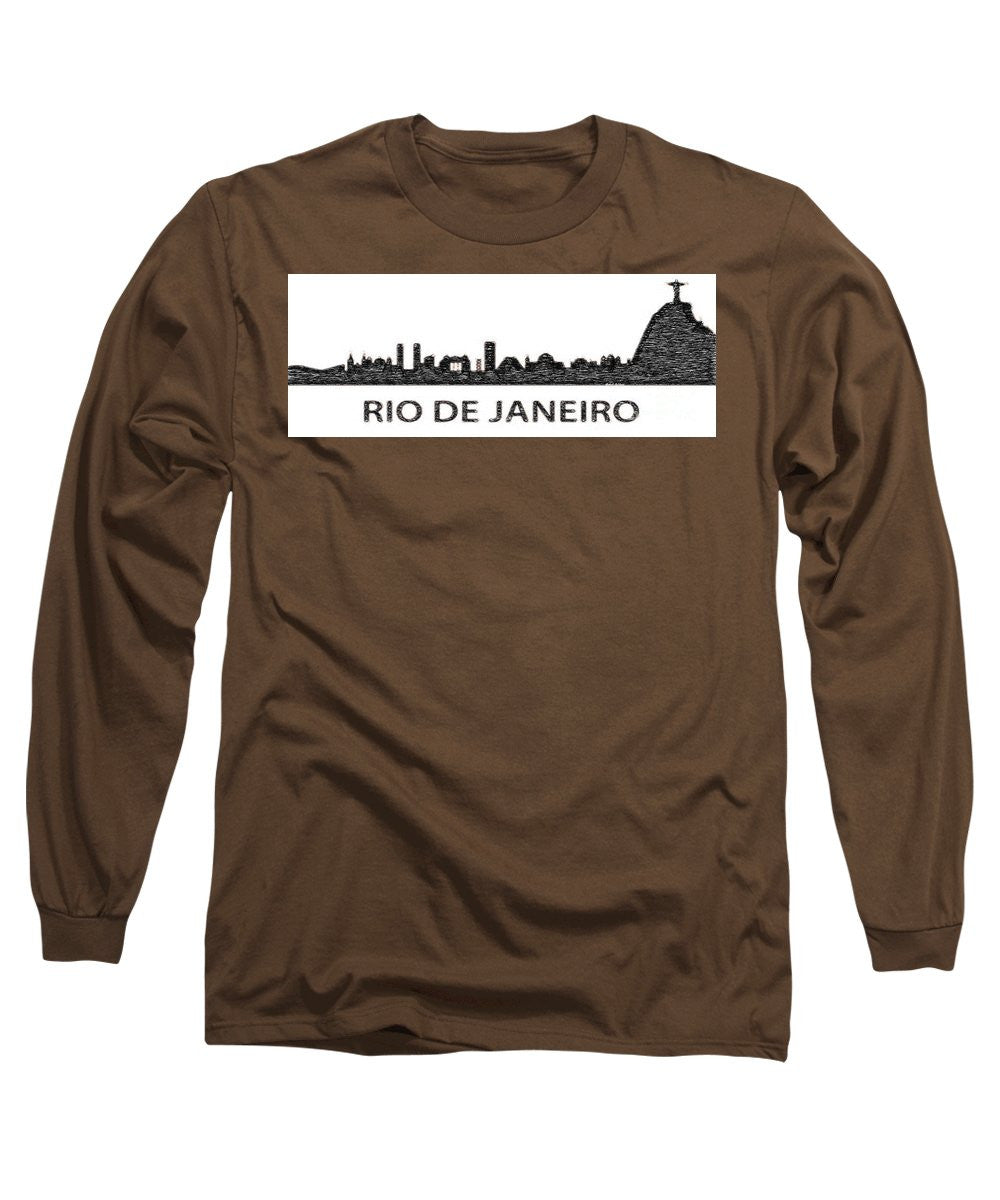 Long Sleeve T-Shirt - Rio De Janeiro Silouhette Sketch