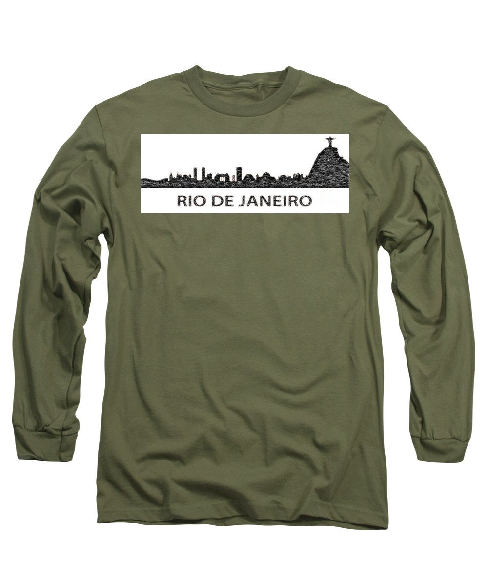 Long Sleeve T-Shirt - Rio De Janeiro Silouhette Sketch