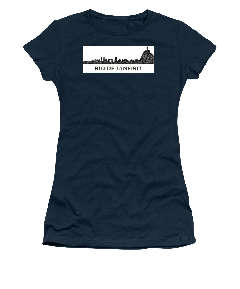 Women's T-Shirt (Junior Cut) - Rio De Janeiro Silouhette Sketch