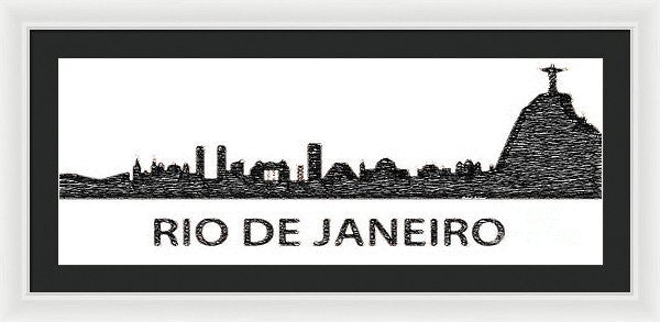 Framed Print - Rio De Janeiro Silouhette Sketch