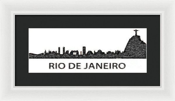 Framed Print - Rio De Janeiro Silouhette Sketch