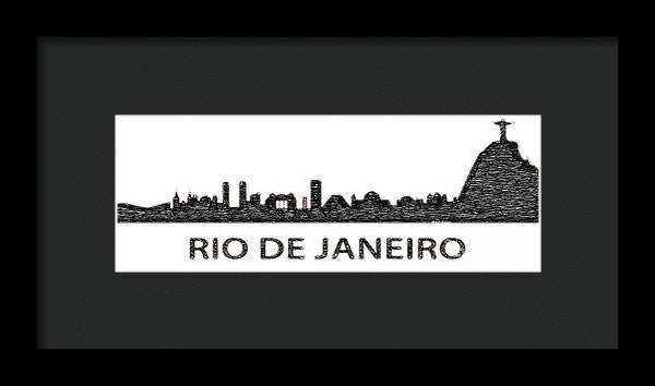 Framed Print - Rio De Janeiro Silouhette Sketch