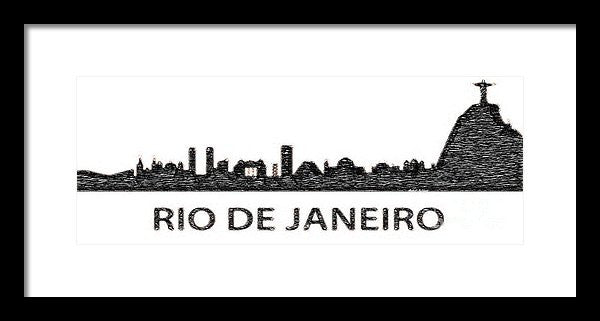 Framed Print - Rio De Janeiro Silouhette Sketch