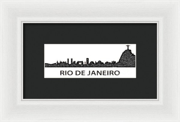 Framed Print - Rio De Janeiro Silouhette Sketch