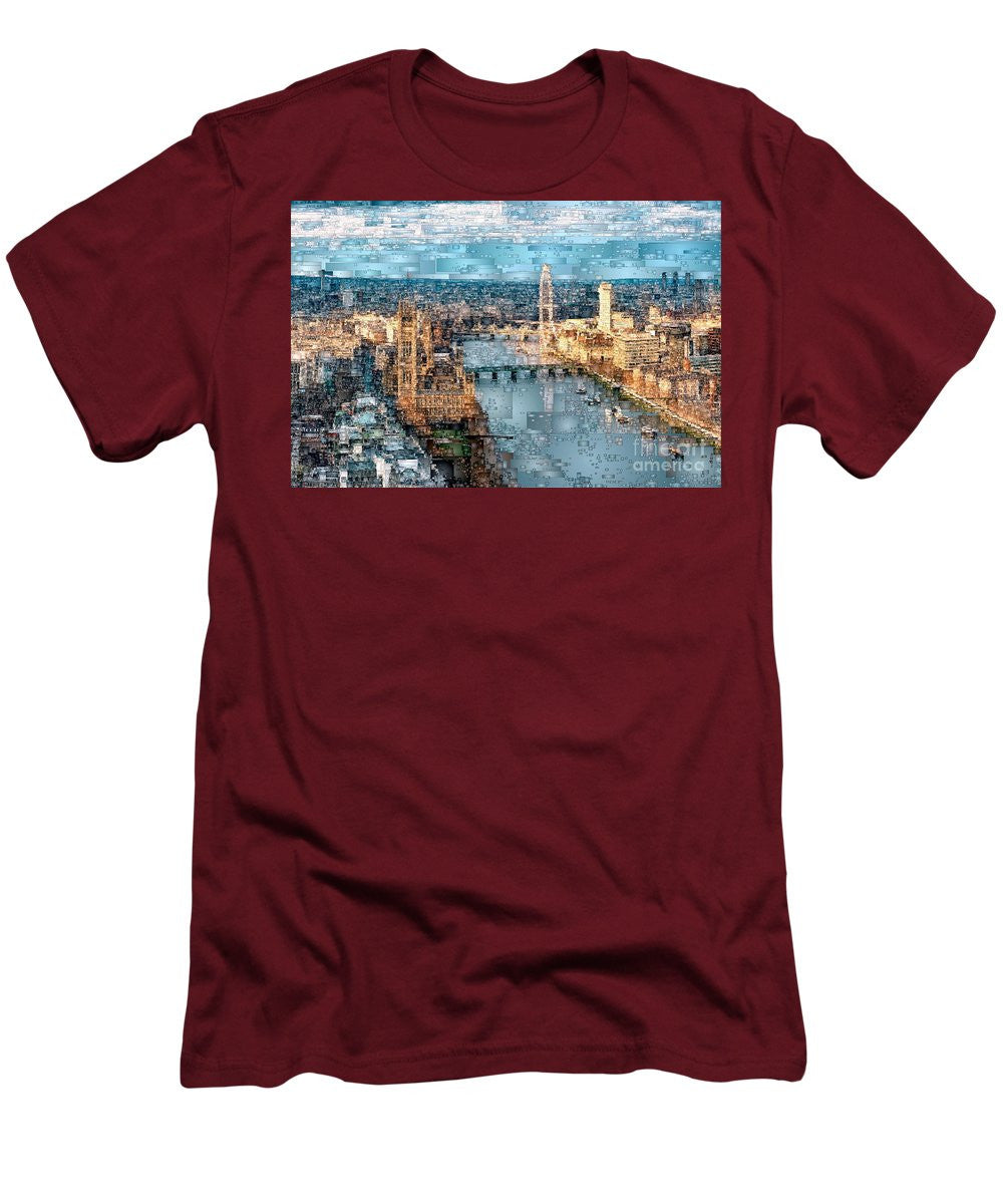 T-shirt pour homme (coupe ajustée) - La Tamise à Londres, en Angleterre