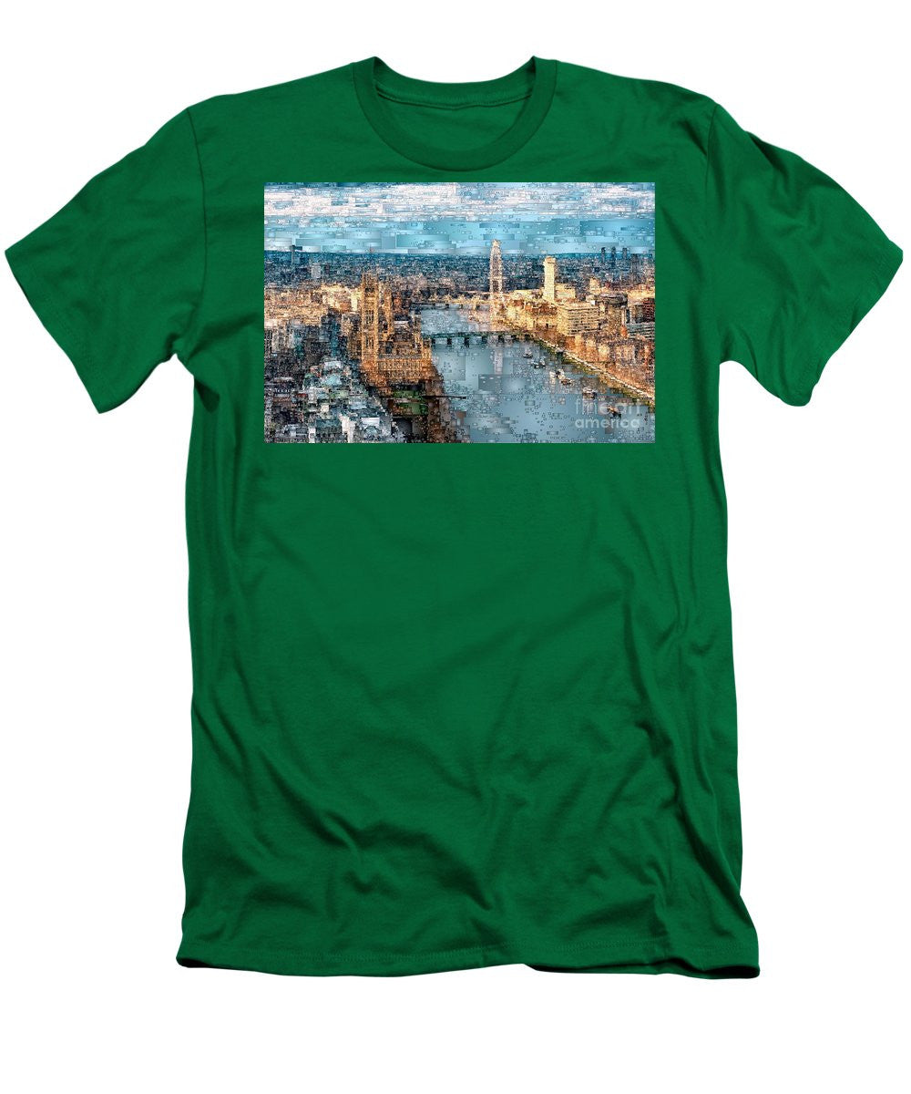 T-shirt pour homme (coupe ajustée) - La Tamise à Londres, en Angleterre