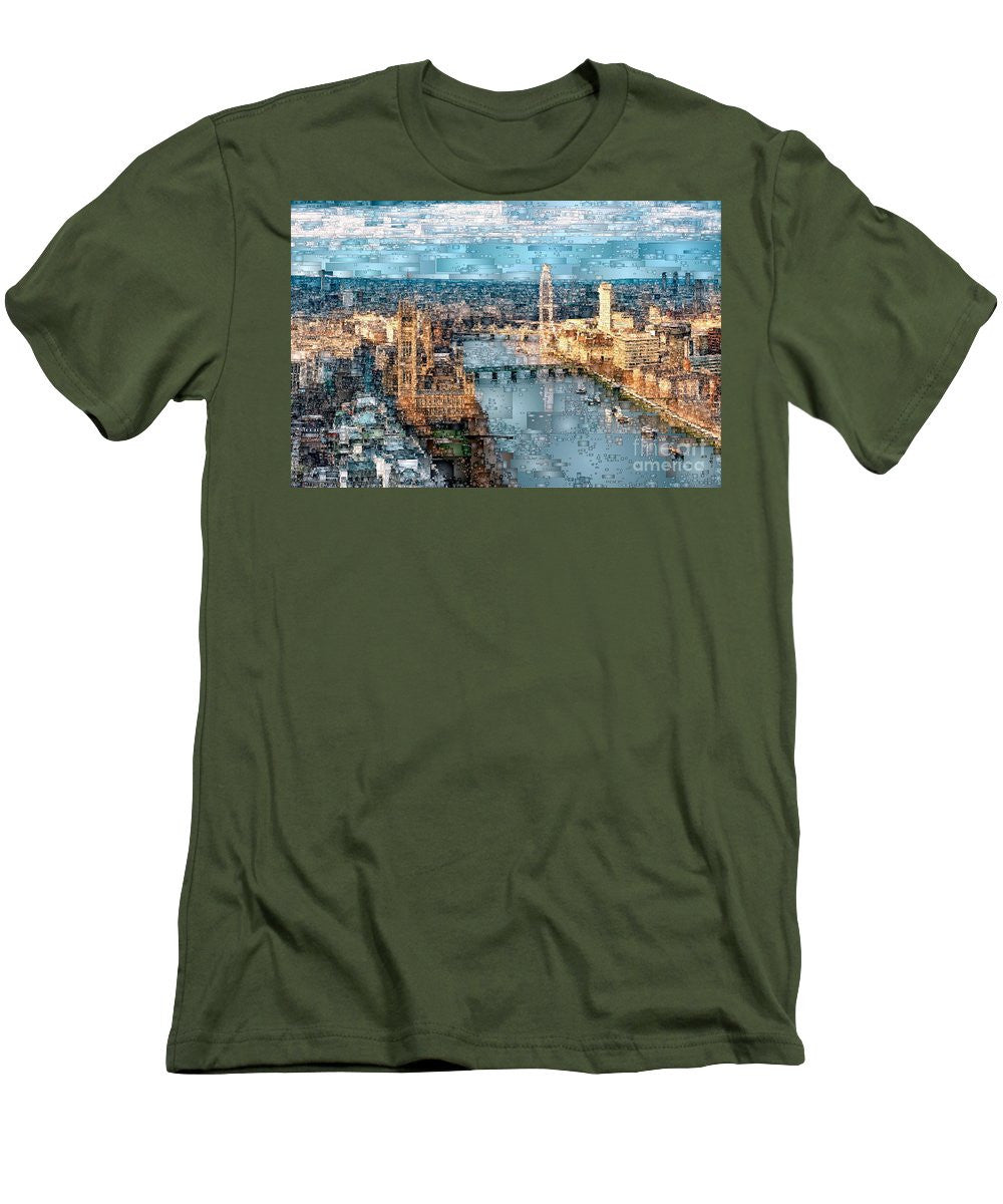 T-shirt pour homme (coupe ajustée) - La Tamise à Londres, en Angleterre