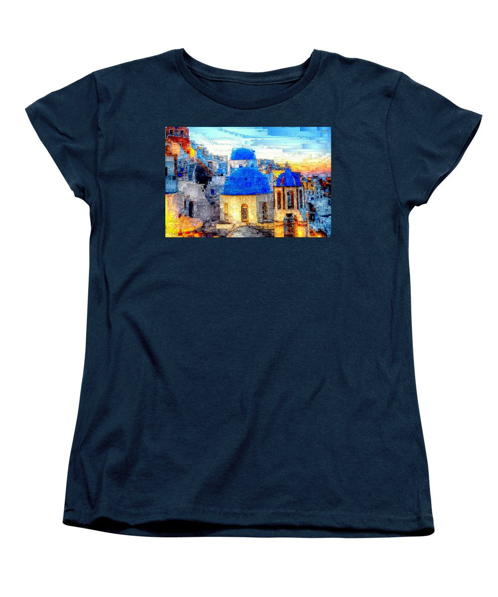 T-shirt pour femme (coupe standard) - Île de Santorin, Grèce