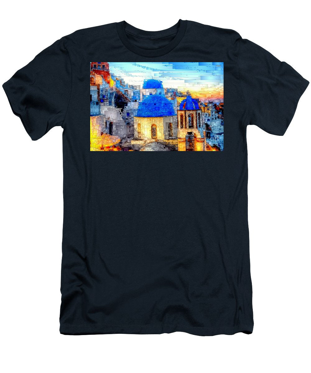 T-shirt pour homme (coupe ajustée) - Île de Santorin, Grèce