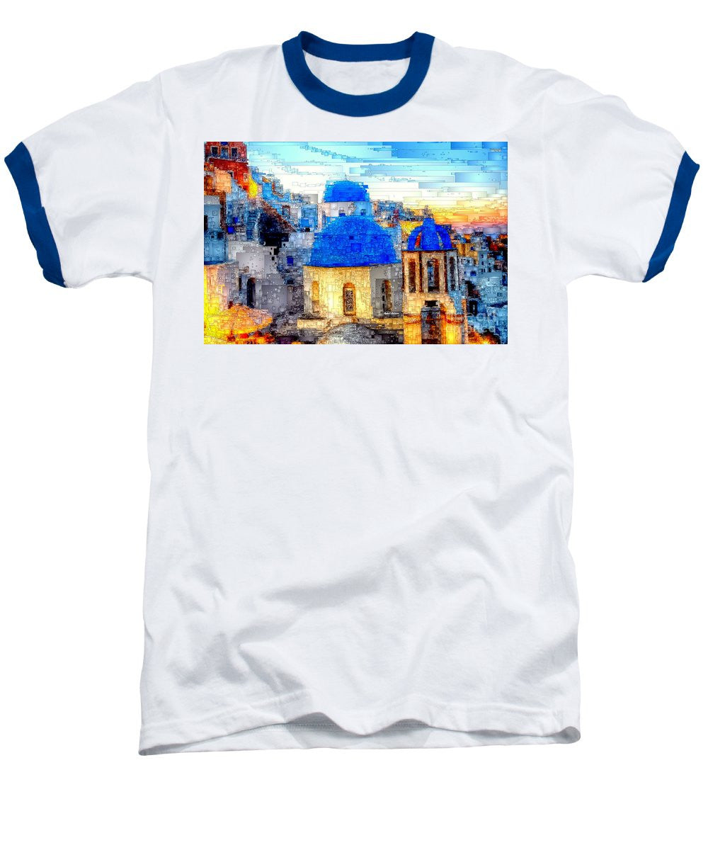 Baseball T-Shirt - Santorini Island, Greece